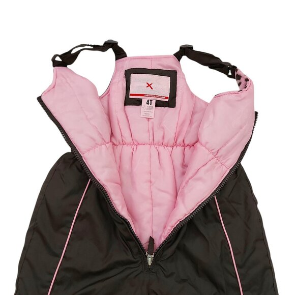 ZeroXposur Snow Bibs Girls 4T Brown Front Zip Insulated Warm Winter Outdoor - Picture 4 of 10